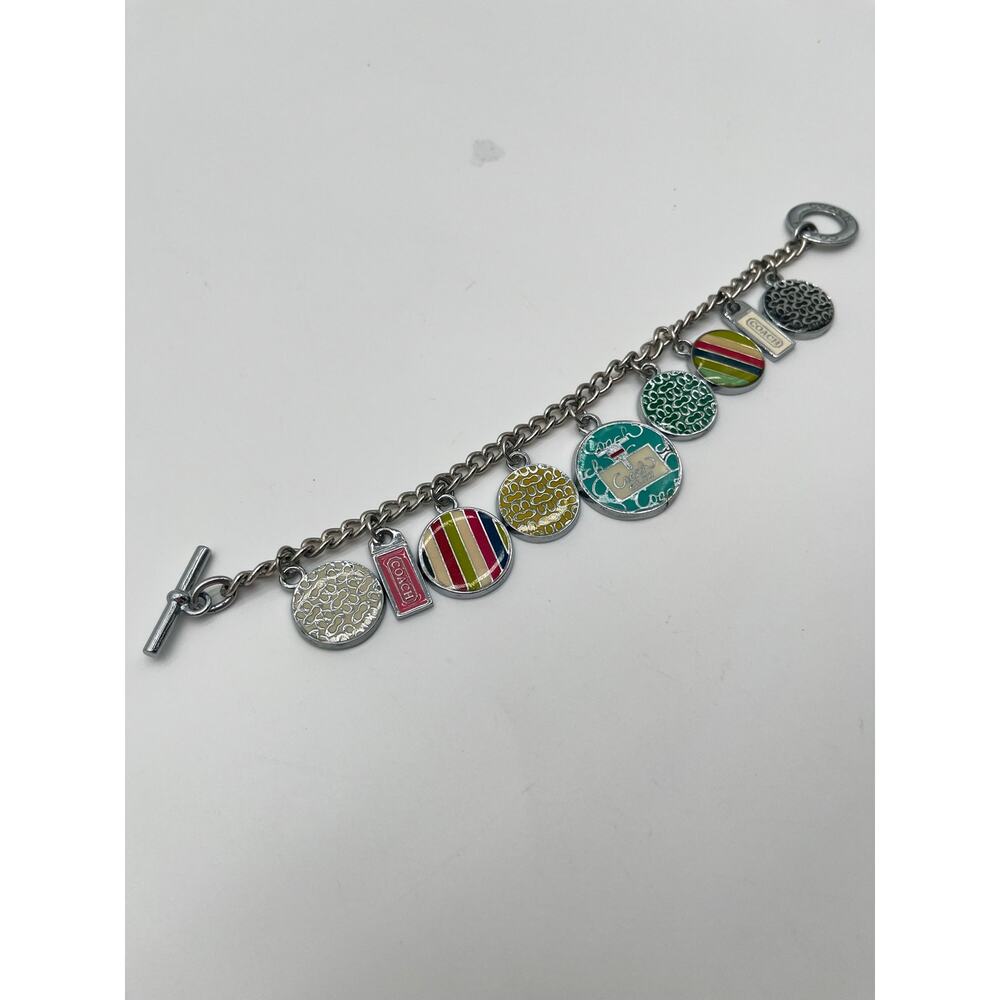 COACH Y2K VINTAGE Charm Bracelet with 9 Pieces, Silver - Picture 3 of 10